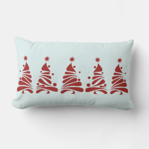 CHRISTMAS TREES Red Retro Throw Kissen