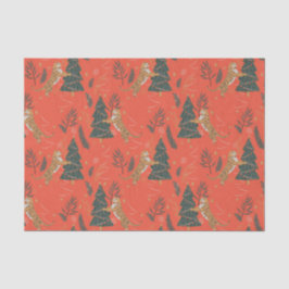 Christmas trees & tigers pattern custom background seidenpapier