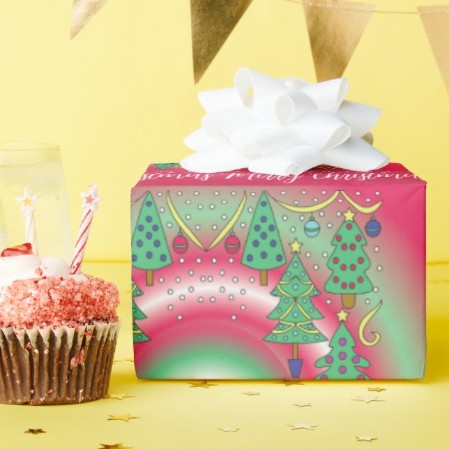 Christmas Trees Wrapping Paper Geschenkpapier (Geburtstagsparty)