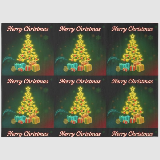 Christmas Trendy Neon Holiday Collection Seidenpapier (Vorderseite)