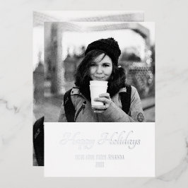 Christmas Trendy Script Two Side Foto Folien Feiertagskarte