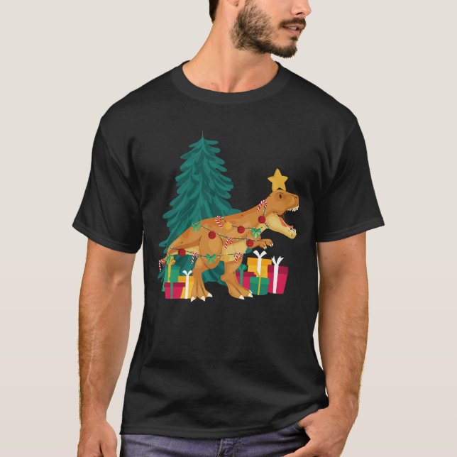 Christmas Trex Funny Xmas Dinosaur T-Shirt (Vorderseite)