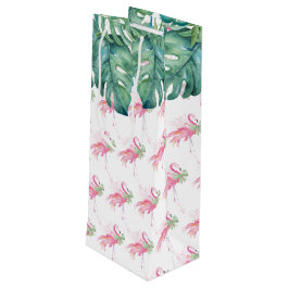 Christmas Tropical Pink Flamingo Geschenktüte Für Weinflaschen