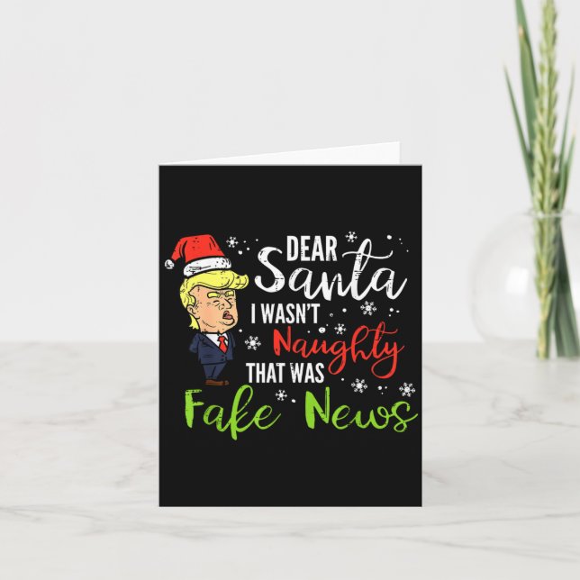 Christmas Trump Dear Santa Fake News Funny Xmas  Karte (Vorderseite)