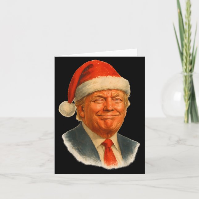 Christmas Trump Face Santa Funny Xmas Meme Men Wom Karte (Vorderseite)