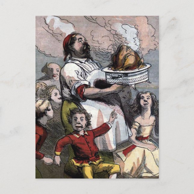 "Christmas Turkey" Vintage Feiertagspostkarte (Vorderseite)