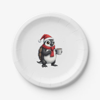 Christmas Turtle with Santa Hat Coffee Lover Funny Pappteller