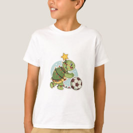 Christmas Turtle with Soccer Ball T-Shirt