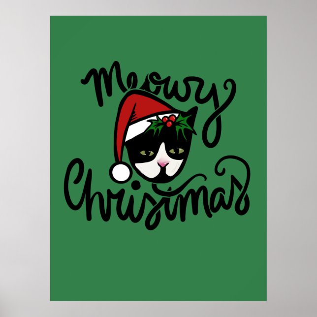 Christmas Tuxedo Cat Poster (Vorne)
