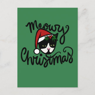 Christmas Tuxedo Cat Postkarte