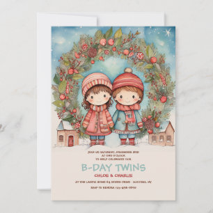 Christmas Twins Geburtstag Einladung