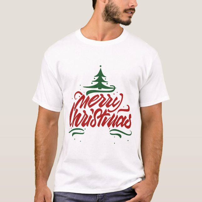 Christmas Typography Sayings T-Shirt (Vorderseite)