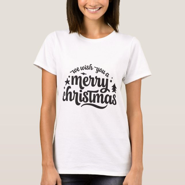 Christmas Typography Sayings T-Shirt (Vorderseite)