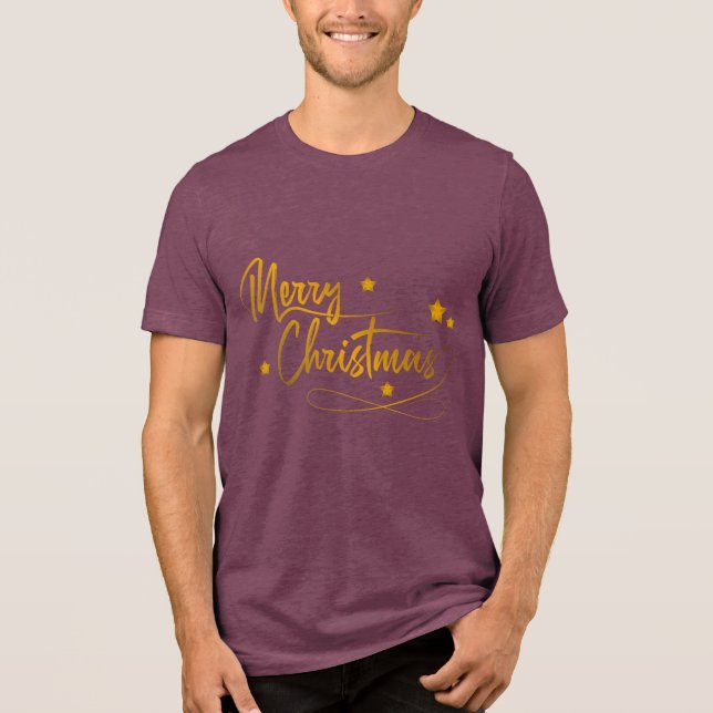 Christmas Typography Sayings Tri-Blend Shirt (Vorderseite)