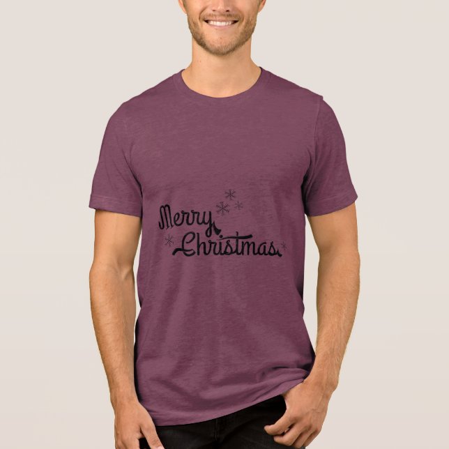 Christmas Typography Sayings Tri-Blend Shirt (Vorderseite)