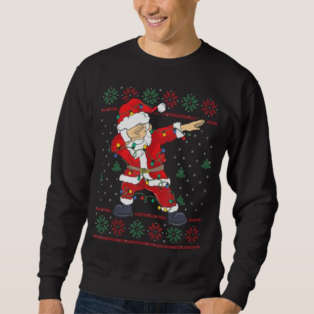 Christmas Ugly Sweater Dabbing Santa Claus With Xm Sweatshirt (Vorderseite)