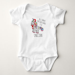 Christmas Unicorn Baby Bodysuit Strampler