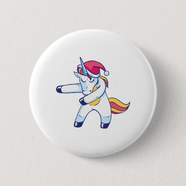 Christmas Unicorn Button (Vorderseite)
