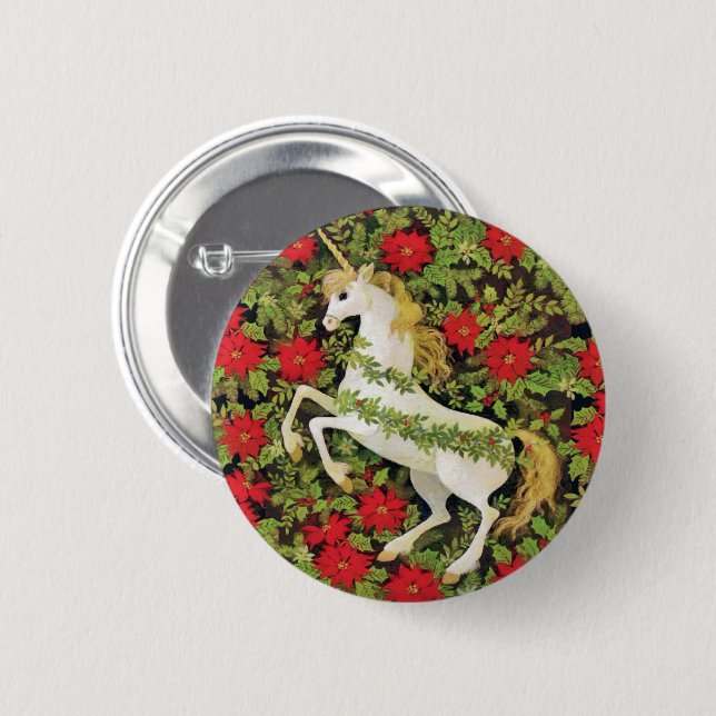 Christmas Unicorn Button (Vorne & Hinten)