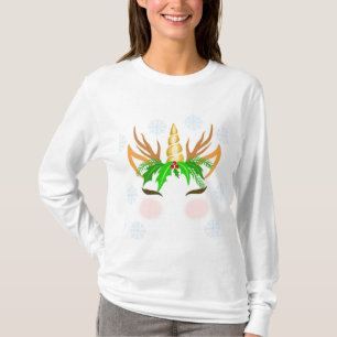 Christmas Unicorn Face T-Shirt