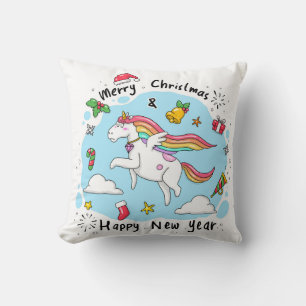 Christmas Unicorn Kissen