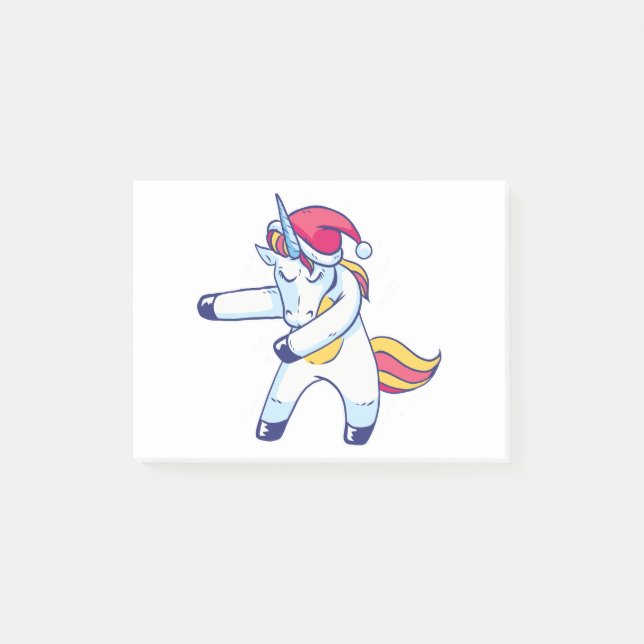 Christmas Unicorn Post-it Klebezettel (Vorderseite)