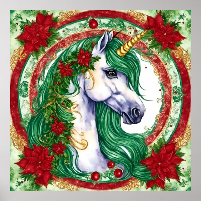Christmas Unicorn Poster (Vorne)