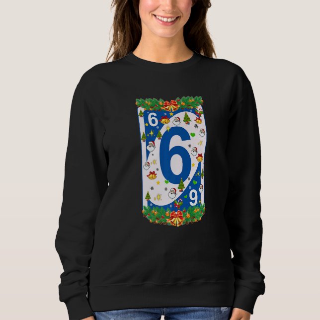 Christmas Uno Cards Xmas Tree Santa Wreath Snowfla Sweatshirt (Vorderseite)
