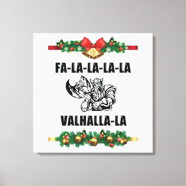 Christmas Valhalla Throw Pillow Leinwanddruck (Vorderseite)