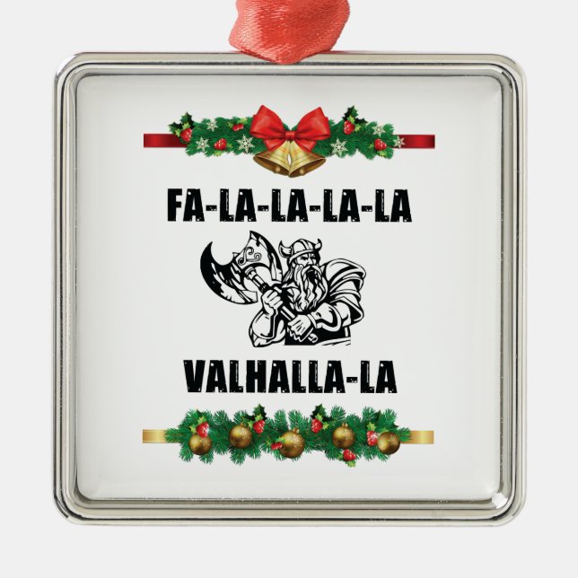 Christmas Valhalla Throw Pillow Ornament Aus Metall (Vorne)
