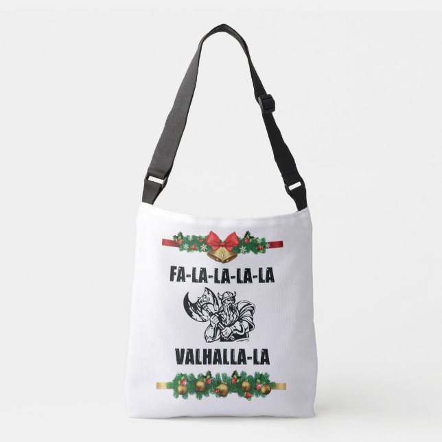 Christmas Valhalla Throw Pillow Tragetaschen Mit Langen Trägern (Vorderseite)
