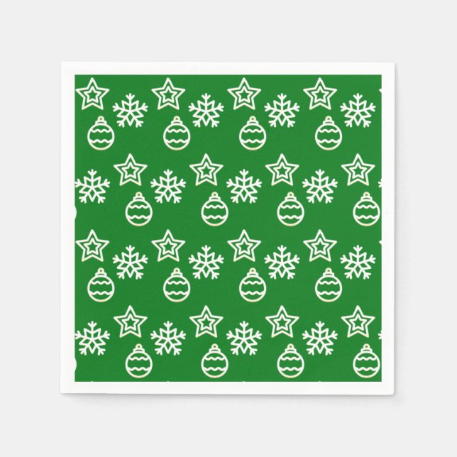 Christmas Vector Patter auf Green Serviette (Vorderseite)