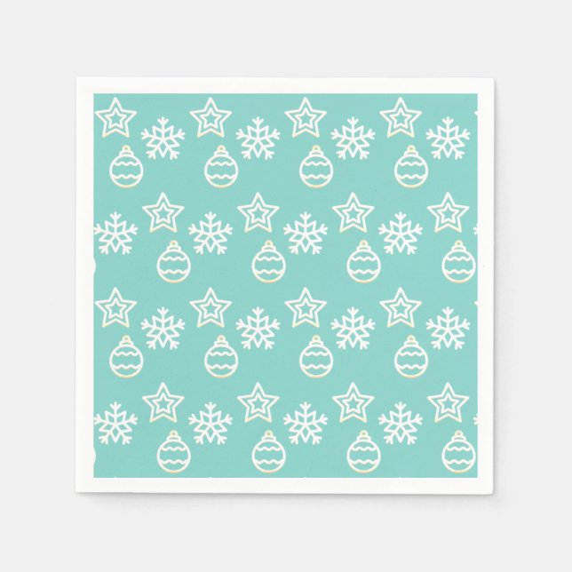 Christmas Vector Patter auf Light Blue Serviette (Vorderseite)
