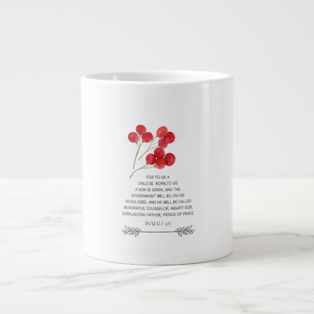 Christmas Verse Mug Isaiah 9:6 Jumbo-Tasse (Vorderseite)
