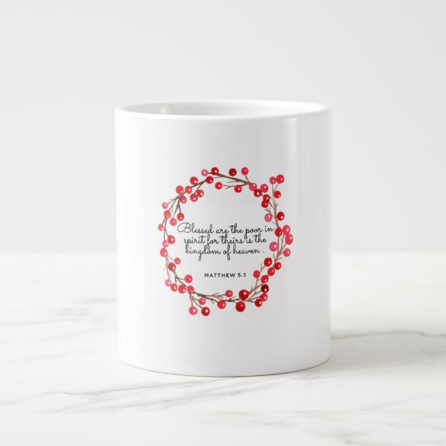 Christmas Verse Mug Matthew 5:3 Jumbo-Tasse (Vorderseite)