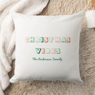 Christmas Vibes Custom White Colorful Kissen