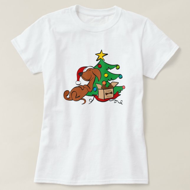 Christmas Vibes Dackel Dog T - Shirt (Design vorne)