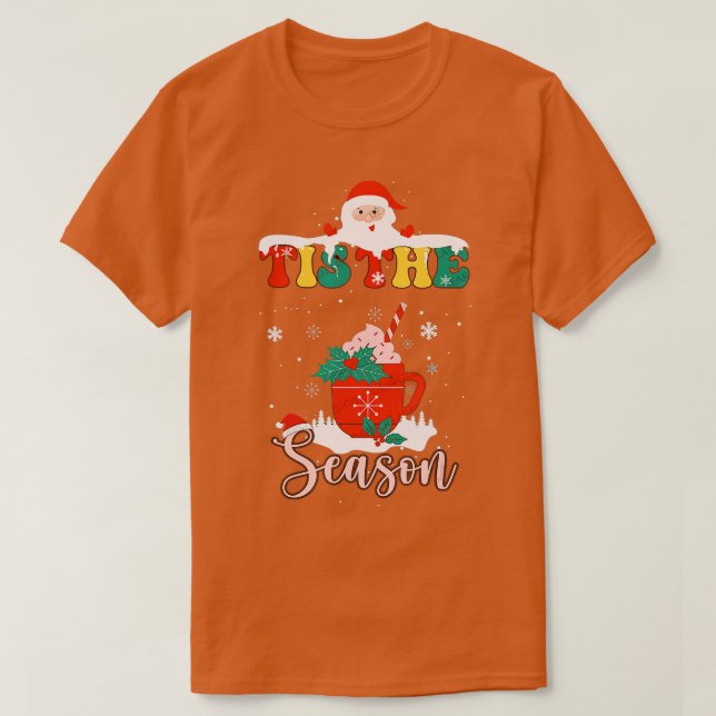 Christmas Vibes Hot Cocoa Peppermint Mocha Chocola T-Shirt (Design vorne)