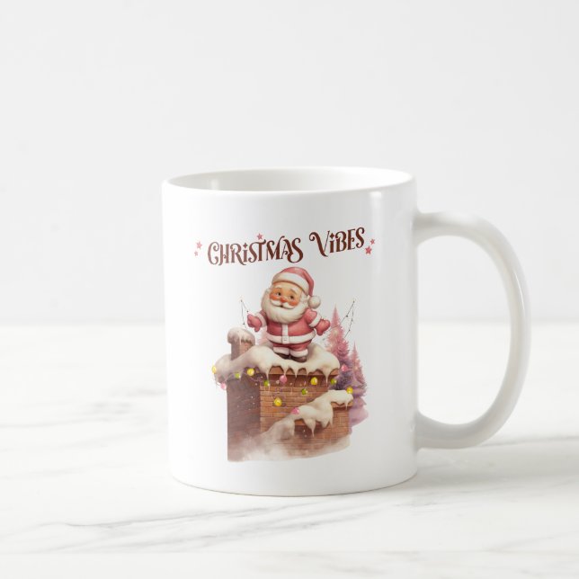 Christmas Vibes Pink Santa Kaffeetasse (Rechts)