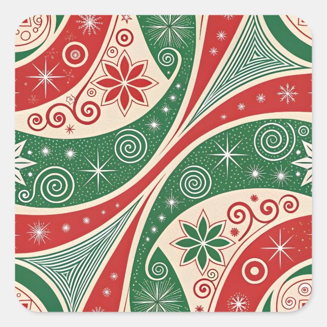 Christmas Vibes Quadratischer Aufkleber (Vorderseite)