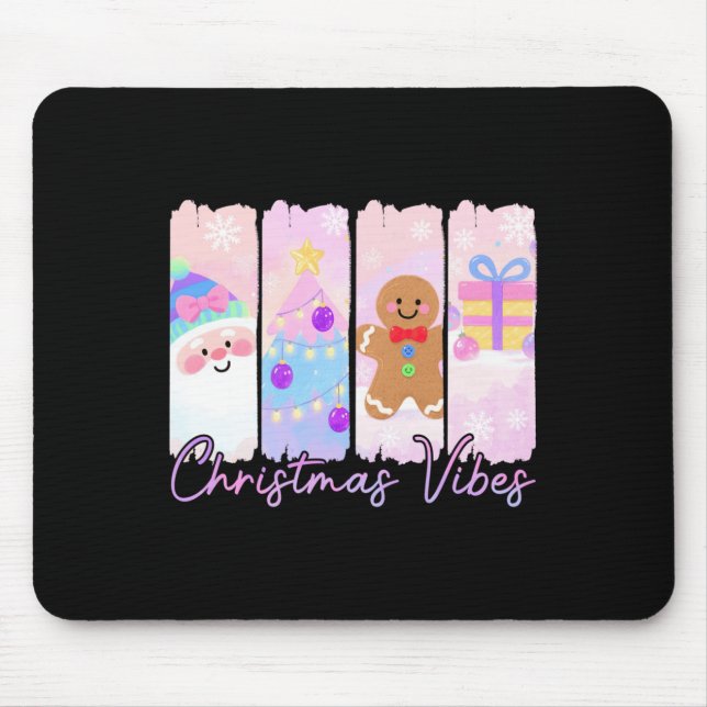 Christmas Vibes Santa Claus Xmas Tree Gingerbread  Mousepad (Vorne)