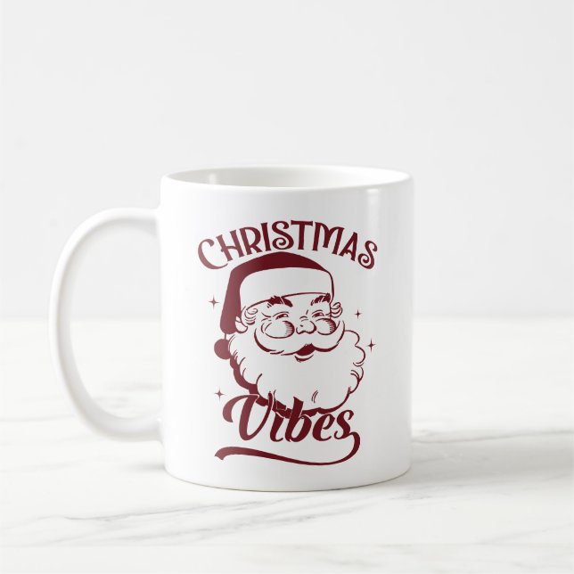 Christmas Vibes Vintage Design Kaffeetasse (Links)