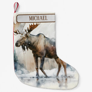 Christmas Vibes Watercolor Moose - Kleiner Weihnachtsstrumpf