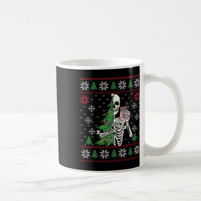 Christmas Vibes Xmas Skeleton Sorta Merry Sorta Sc Kaffeetasse (Rechts)