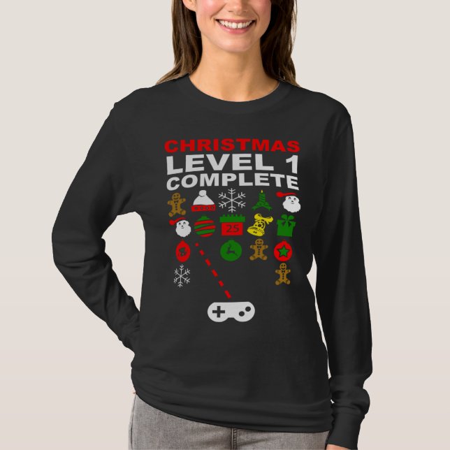 Christmas Video Gaming Decoration Invaders Gamer T-Shirt (Vorderseite)