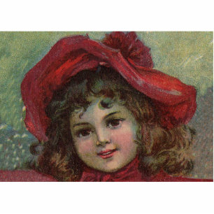 Christmas Viktorianisch Child Red Hat Girl Portrai Fotoskulptur Magnet