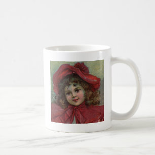 Christmas Viktorianisch Child Red Hat Girl Portrai Kaffeetasse