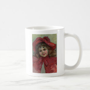 Christmas Viktorianisch Child Red Hat Girl Portrai Kaffeetasse