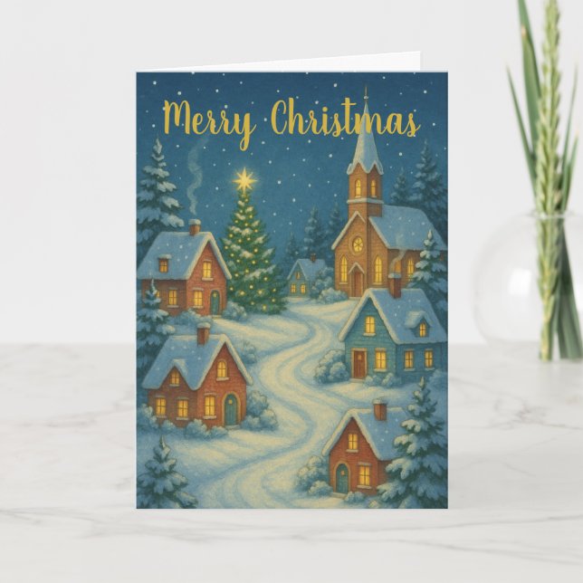 Christmas Village Custom Christmas Card Karte (Vorderseite)