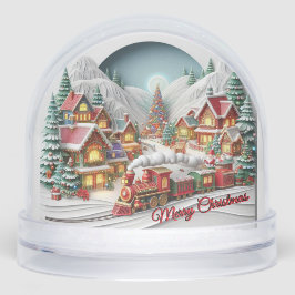  Christmas Village with Train  Schneekugeln